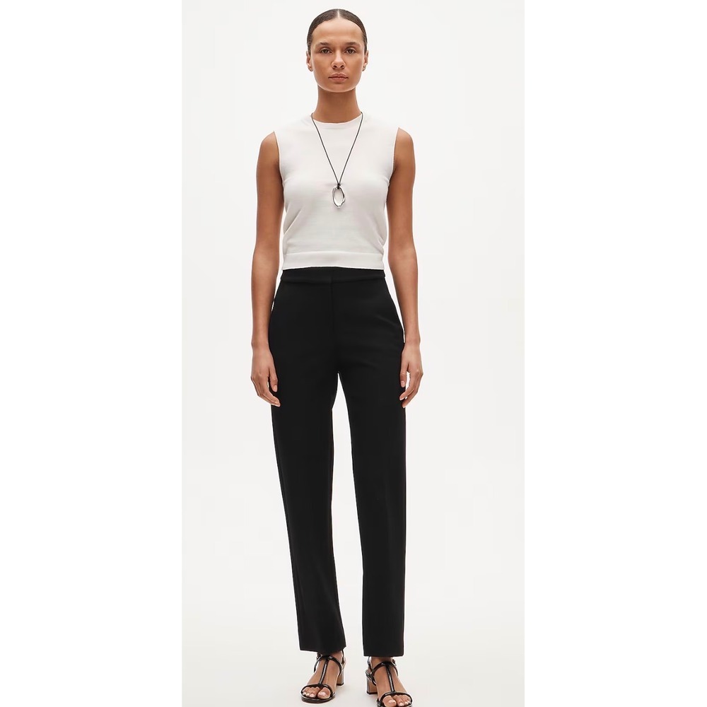 J.Crew Kate Straight Leg Pants Black Perfecting Pockets Size 2 New With Tags
